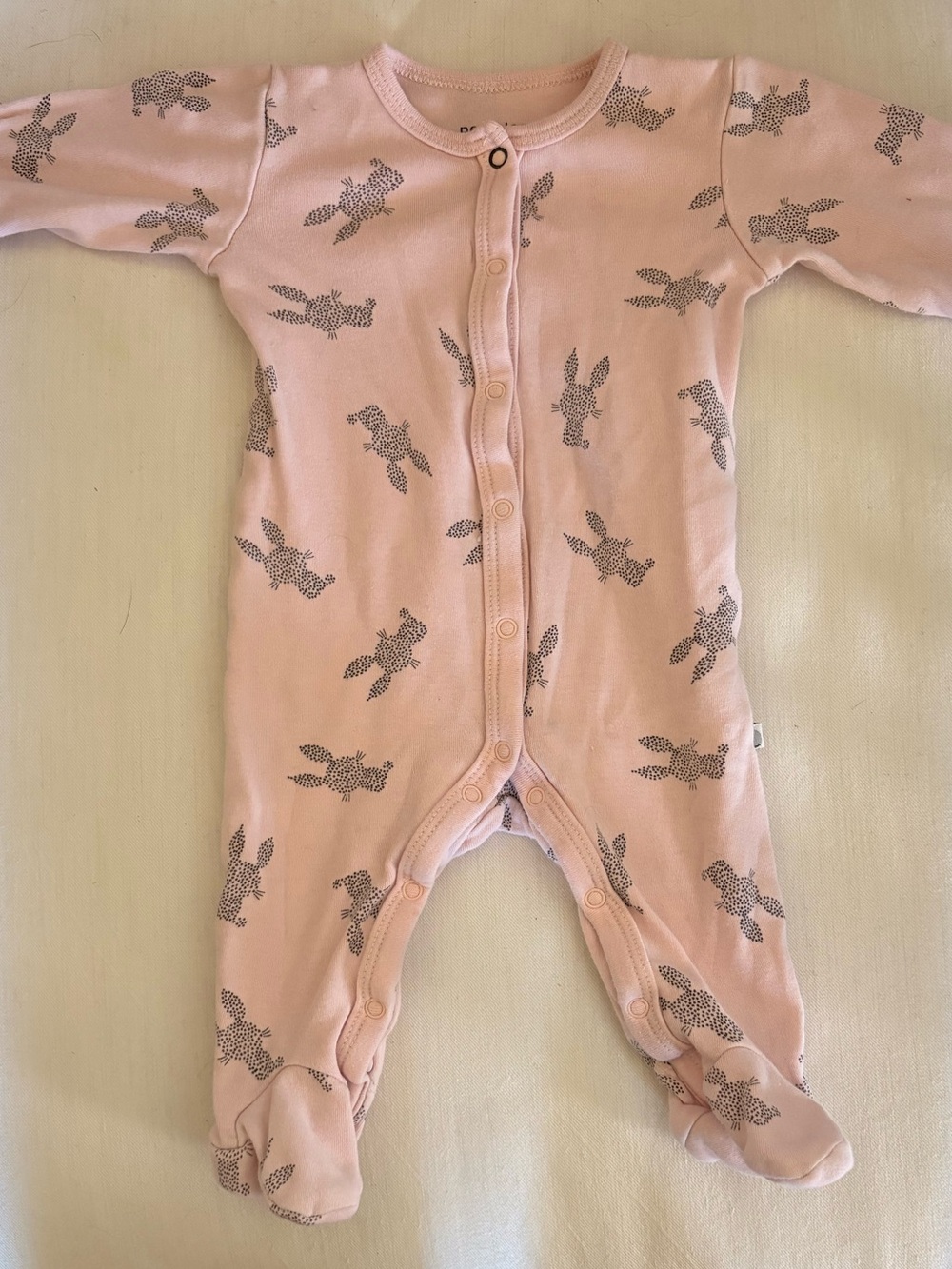 5/$15 Petit Lem Pink Bunny-Print Footed One-Piece